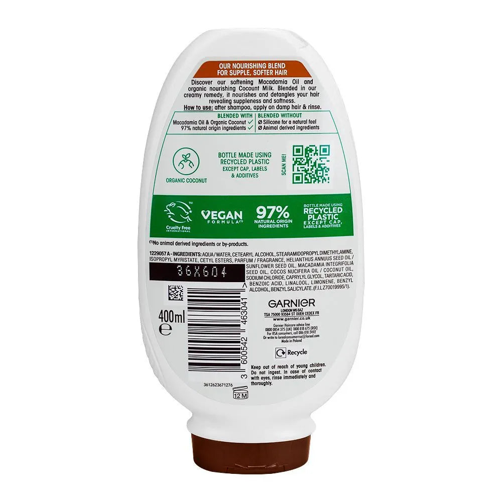 Garnier Ultimate Blends Coconut Milk & Macadamia Conditioner -  400ml
