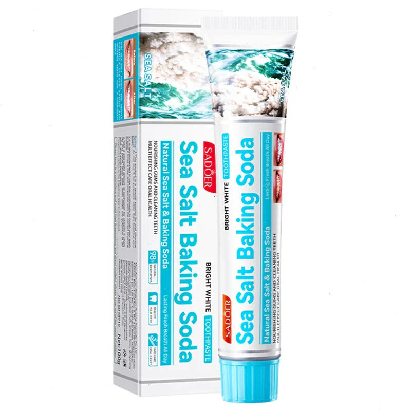 SADOER Sea Salt Baking Soda Toothpaste Oral Care Fresh Breath - 100g